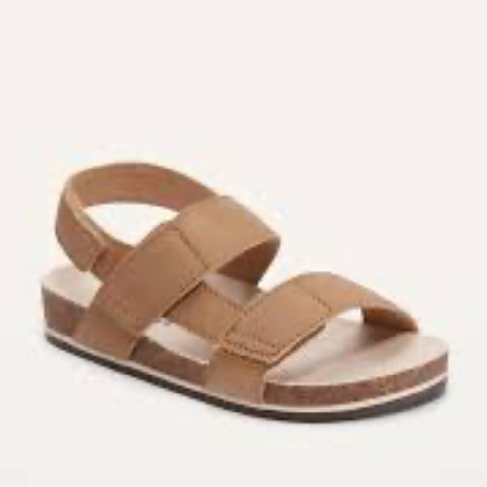 Unisex Faux-Leather Double-Strap Sandals
